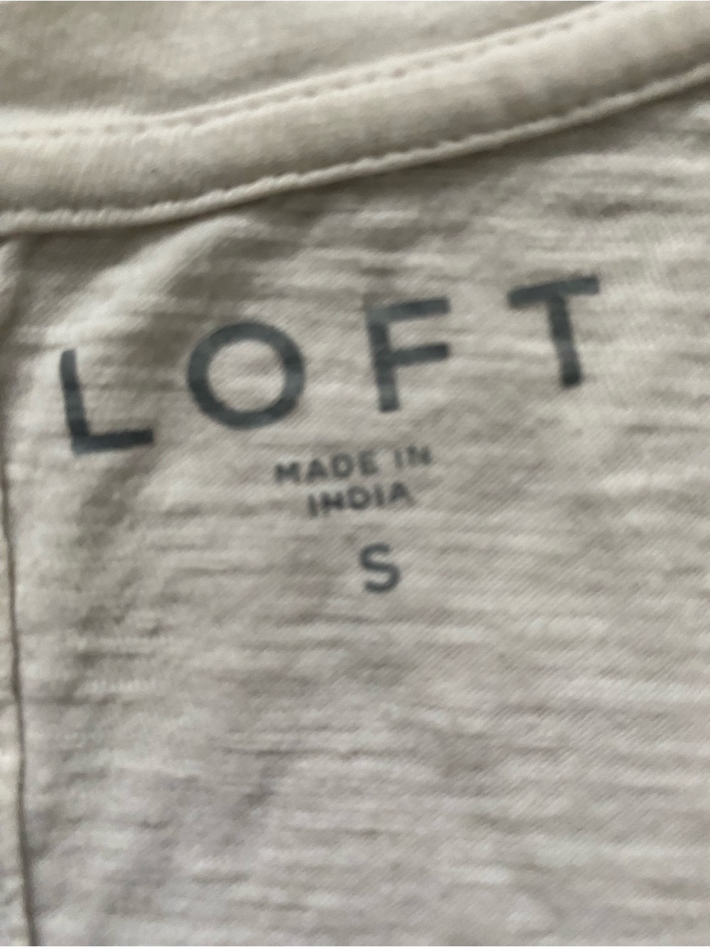 LOFT White Deep Scoop Neck Tee with Blue and Peach Floral Embroidery S - Picture 5 of 6